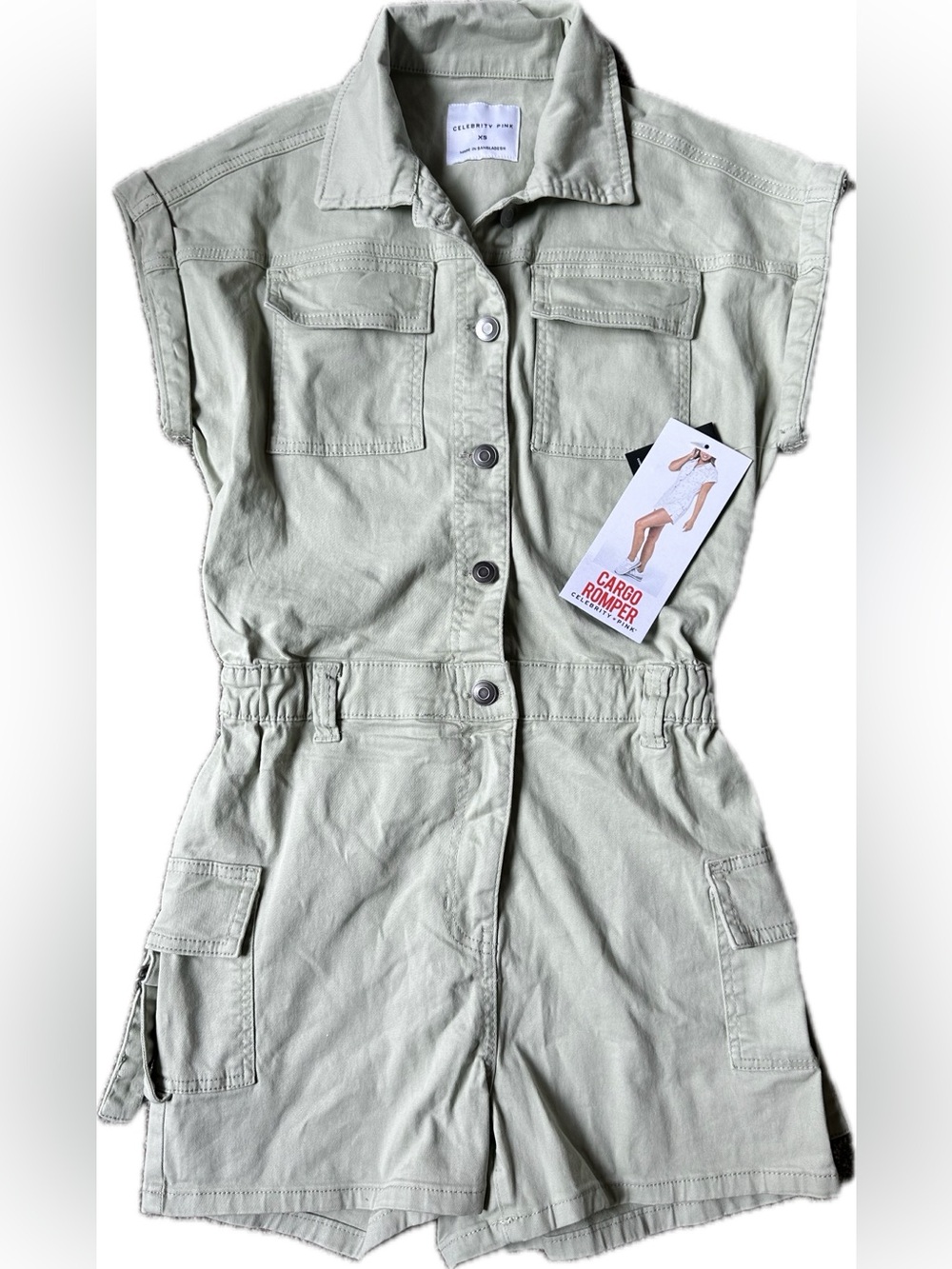 Celebrity Pink Button Up Romper - Picture 4 of 8